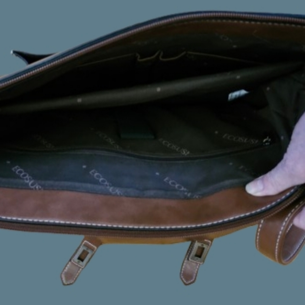 *NWOT ECOSUSI Brown Vegan Leather Backpack - Women’s Laptop Bag & Briefcase - Picture 5 of 5